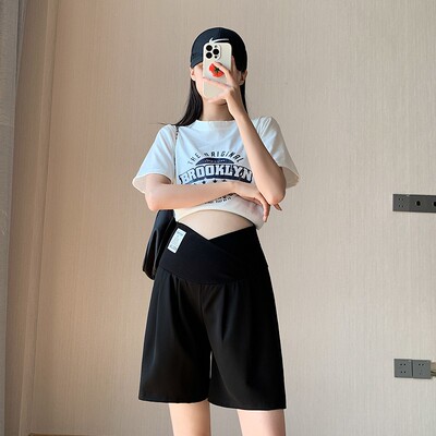 Summer Large Size Low Waist Suit Half Length Pregnant Women's Pants — 1