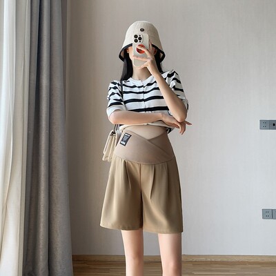 Summer Large Size Low Waist Suit Half Length Pregnant Women's Pants — 2
