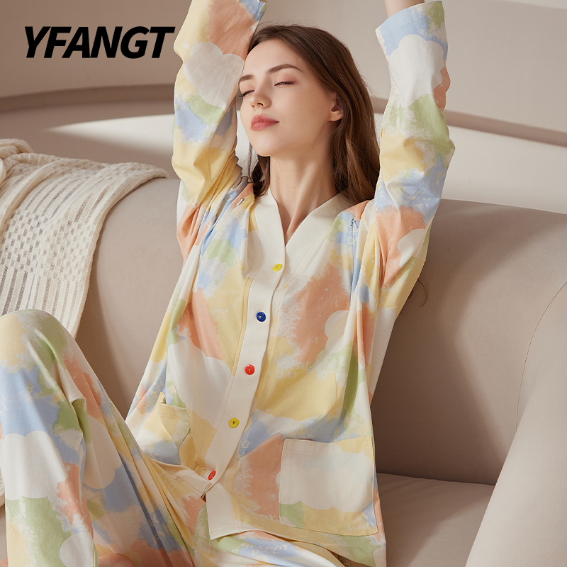 産後服 春秋 純綿 授乳 特別授乳 マタニティパジャマ 春夏 妊婦 薄手 吸汗 家庭服