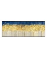 Modern light luxury bedroom decoration painting Bedside horizontal gold leaf warm atmosphere hanging painting Master bedroom wall simple mural