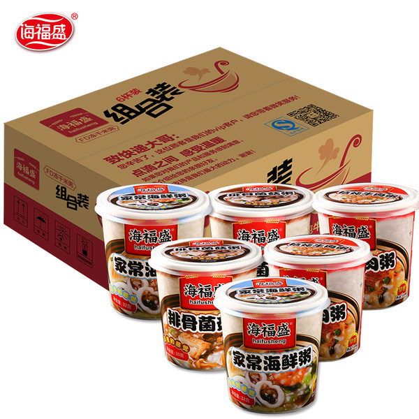 海福盛 冲泡即食速食粥 30g*6杯 优惠券折后￥22.8包邮（￥27.8-5）