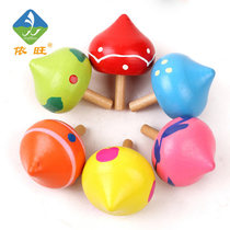 Wooden toy heart-shaped gyro mini cute wooden puzzle childrens hand-drawn toy gyro