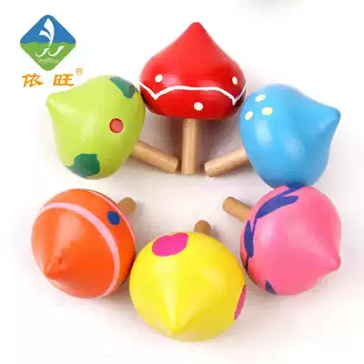 Wooden toy heart-shaped top mini cute wooden educational children hand-painted toy top