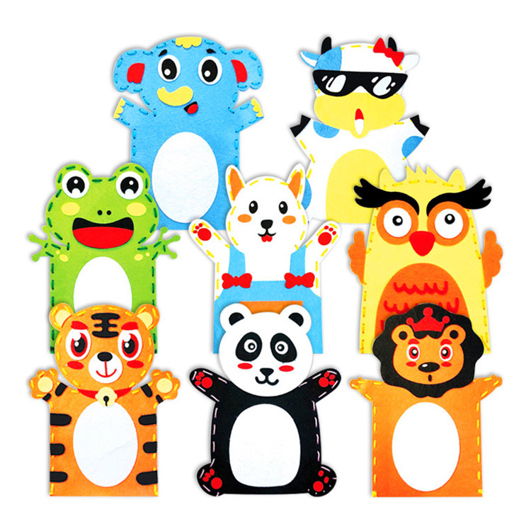Children's handmade DIY unwoven hand puppet Props Kindergarten Unwoven Animal Gloves Performances Appeasing Dolls