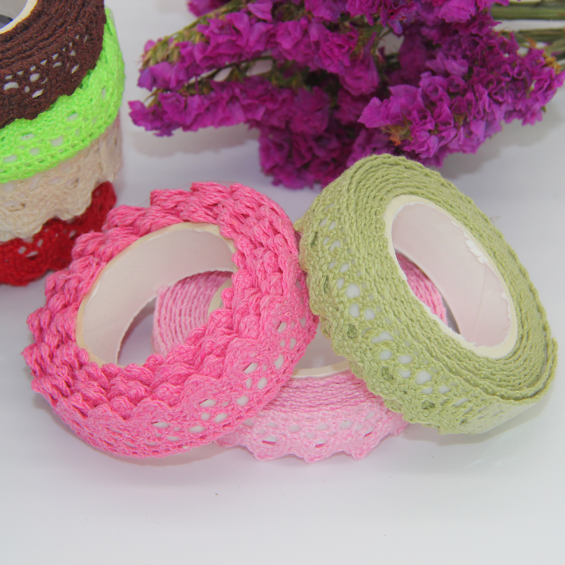 Children's Cloth Art Lace Hollowed-out Adhesive Tape Nursery Handmade DIY Monochromatic Lace Rubberized Fabric Decorative Stickers