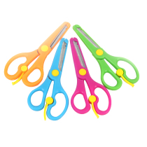 Kindergarten Children Handmade Safety Scissors Pupils Elastic Labor-saving Paper-cut Art Design Art Plastic Lace Scissors