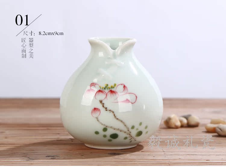 Gốm thủy canh bình hoa chậu hoa nhỏ máy tính để bàn trang trí phòng khách cắm hoa sáng tạo đơn giản không xốp chai sứ nhỏ - Vase / Bồn hoa & Kệ giỏ trồng lan