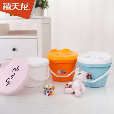 Jubilee Dragon T-3080 Toot Bucket Bench Plastic Thickened Fishing Bucket Children's Toys Tucket Bucket with Lid Bucket stool