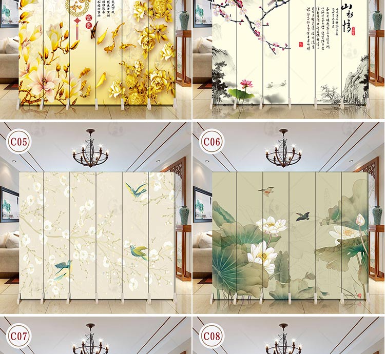 Căn hộ nhỏ Trung Quốc hiện đại tối giản đôi màn hình phân vùng phòng khách gỗ rắn di động hiên màn hình gấp vải thời trang - Màn hình / Cửa sổ vách cầu thang gỗ đẹp