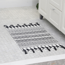 Nordic style hand-woven carpet machine washable floor mat cotton thread water absorbent non-slip easy to take care of household bathroom mat