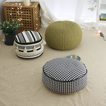 Pier stool futon high support lazy seat cushion floor high spring cushion round removable washable cushion cushion cushion cloth art low stool