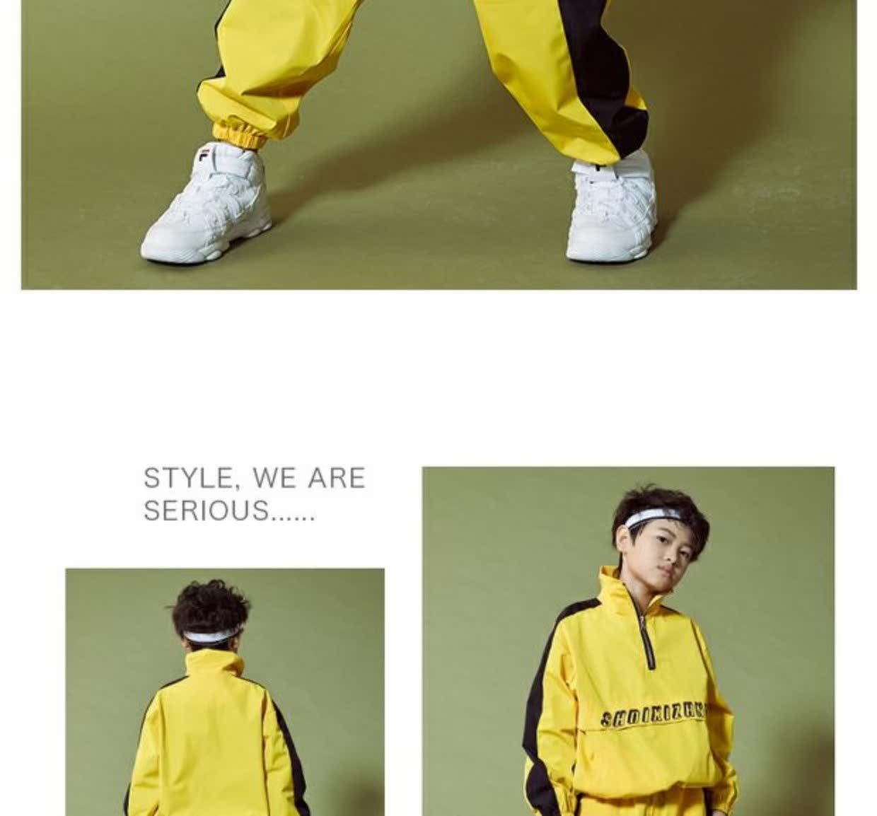 Hip-hop trẻ em trang phục khiêu vũ đường phố phù hợp với cậu bé mùa thu dài tay cô gái nhảy jazz trang phục biểu diễn dịch vụ phiên bản Hàn Quốc lỏng lẻo trang phục biểu diễn trẻ em