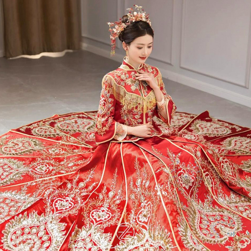 Xiuhe Xiu Xiu - a - suit 2022 bride new marriage dress Chinese wedding dress heavy toaster show and soft