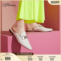 73 Hours womens shoes May summer heads silver chains flat with leisure commuter Mueller slippers