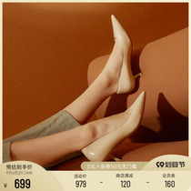 73Hours womens shoes Brittany new pointed black high-heeled shoes comfortable and simple basic not tiring shoes