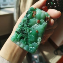 Live TV special link jade emerald ice seed color retro style Strange Clothing Emerald