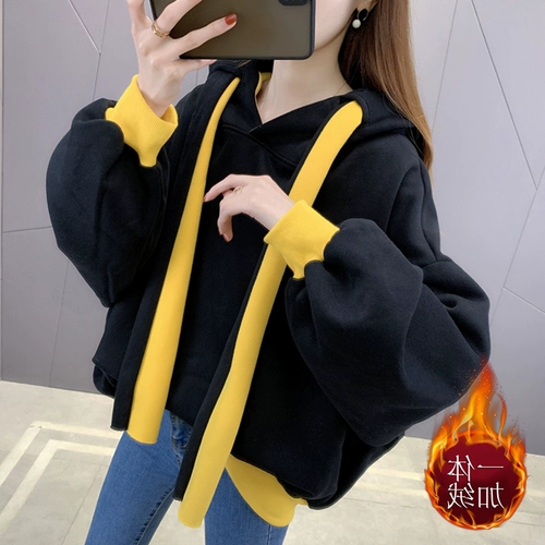 Демисезонная удерживающая тепло небольшая дизайнерская утепленная толстовка, в корейском стиле, в западном стиле, тренд сезона