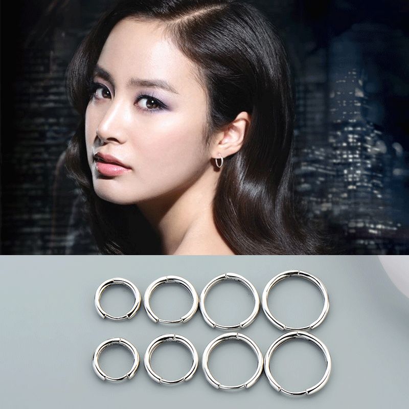 Sterling silver earrings femininity 2021 new trend net red ear ring ear buckle men sleep free ear piercing ear needle