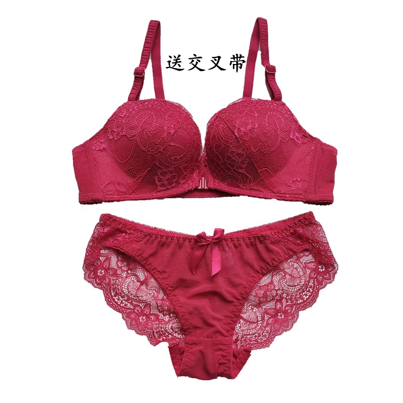 Ren womens bên trong cài áo mà không cần vòng thép phía trước khóa vẻ đẹp vai dây đeo áo ngực ngực nhỏ cốc dày tụ tập sexy đồ lót mùa hè.