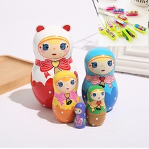 Russian doll toy big head son small head father movie with doll children educational toy gift