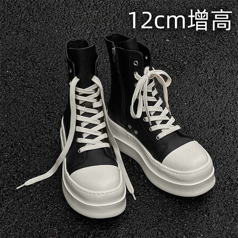 Ami30S Dark Style Mickey High-Top Sneakers with Thick Soles and Hidden Internal Height Increase of 12Cm/10Cm, Unisex Martin Boots Ami30S Dark Style Mickey High-Top Sneakers with Thick Soles and Hidden Internal Height Increase of 12Cm/10Cm, Unisex Martin Boots