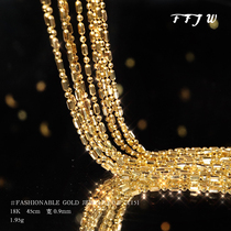 T151 18K gold bamboo joint necklace Au750 drip chain laser drip chain precision Joker necklace E