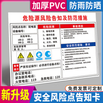 Hazard source safety risk point notice board factory production workshop power distribution room mechanical injury injury warehouse prompt sign beware of electric shock attention safety precautions warning sign customization