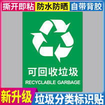 Dry and wet garbage bin logo sticker new garbage sorting logo sticker recyclable non-recyclable waste logo sticker sticker indicator