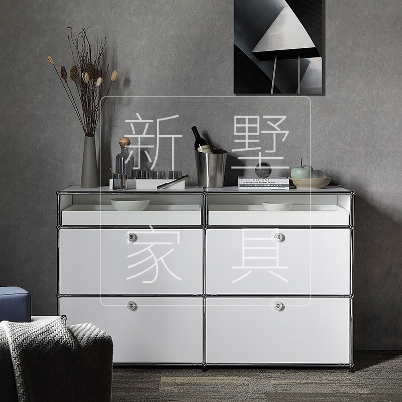 Guochao ins dining cabinet file cabinet office small cabinet with lock cabinet moved to the floor storage cabinet low cabinet storage cabinet