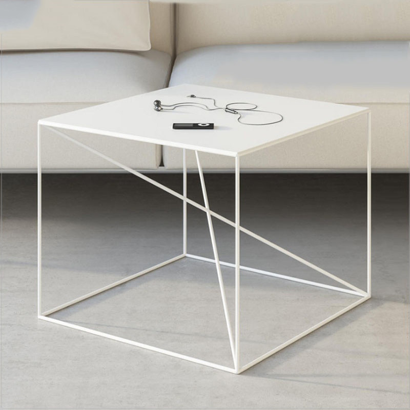 Iron Art Tea Table Nordic Light Lavish Wins Wind Minimis Modern Small Family Style Square Creative Living Room Metal Tea Table Personality