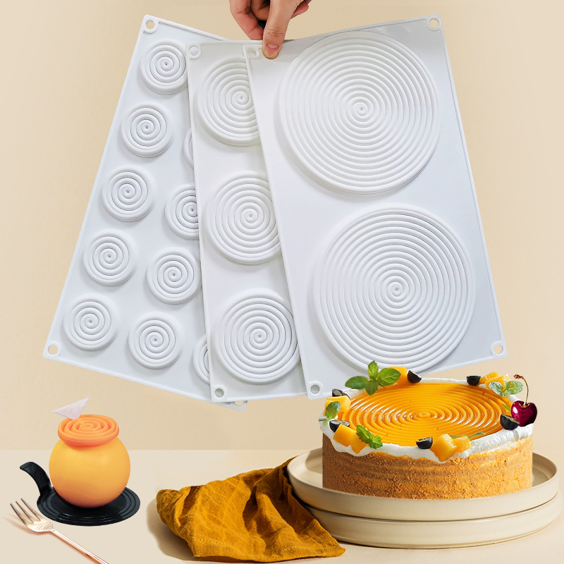 Seoul style sliced ​​cake mosquito coil disc thread thin slice French dessert silicone mold mousse cake baking - Taobao