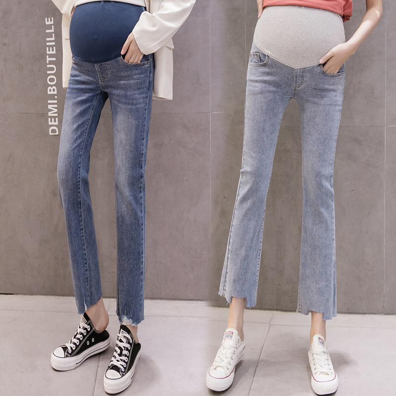 Pregnant Woman Jeans Autumn Winter Clothing Fashion Gestation Mother Pipe Pants Abdominal 90% Pants Autumn Fashion Damp Spicy Mother Hitch Korean version