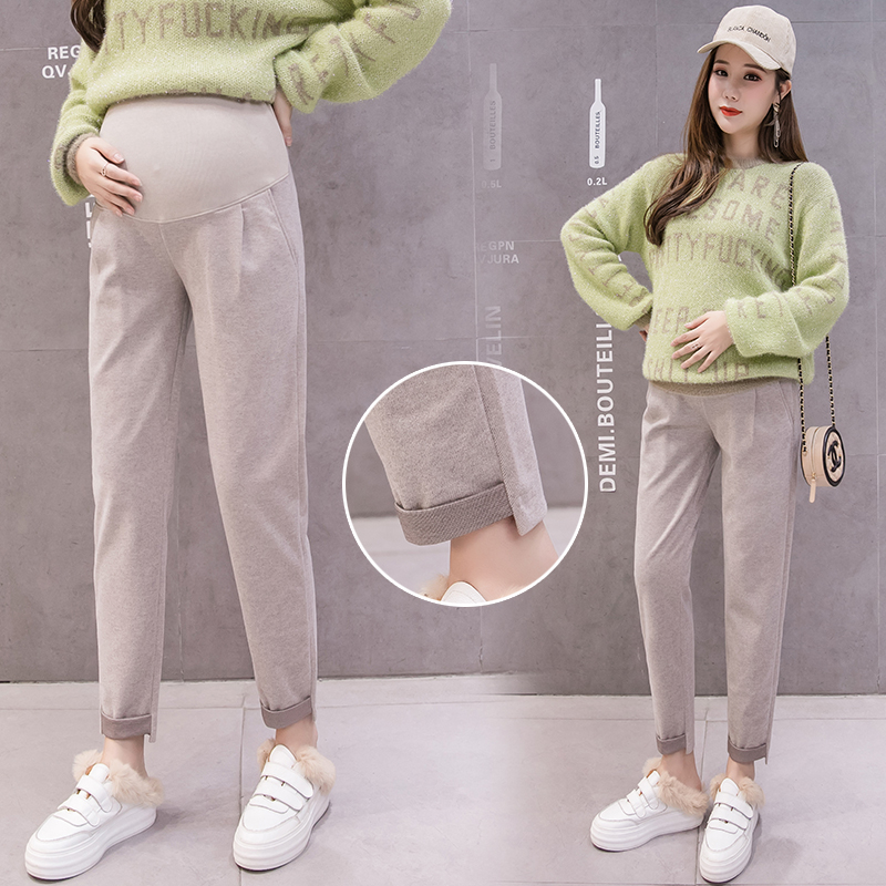 Pregnant Woman Pants Spring Autumn Straight Barrel Kharen Pants Outside Wearing Starry Tattoo Kharen Pants Autumn Dress With Underbelly Pants Loose Large Size Women