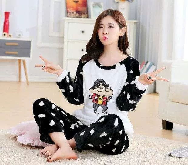 Mùa thu và mùa đông trẻ em áo ngủ dày san hô lông cừu cô gái flannel đồ ngủ áo choàng tắm cha mẹ trẻ con dễ thương Pecs