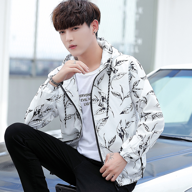 2020 của Xuân Men Jacket Teen Hàn Quốc phiên bản Body trùm đầu chống nắng Student Thin Coat Kem chống nắng áo gió.