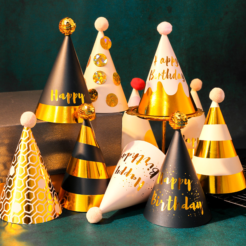 Birthday Party Hat Baby Year Old Children Adults Meet Creative DIY Photo Props Cartoon Dress Birthday Hat