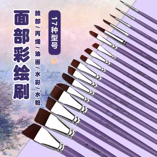 Окрашенная кисть для лица, комплект, гуашь, художественный мел, акварель, мелки, акрил для создания градиентных переходов, 17 шт