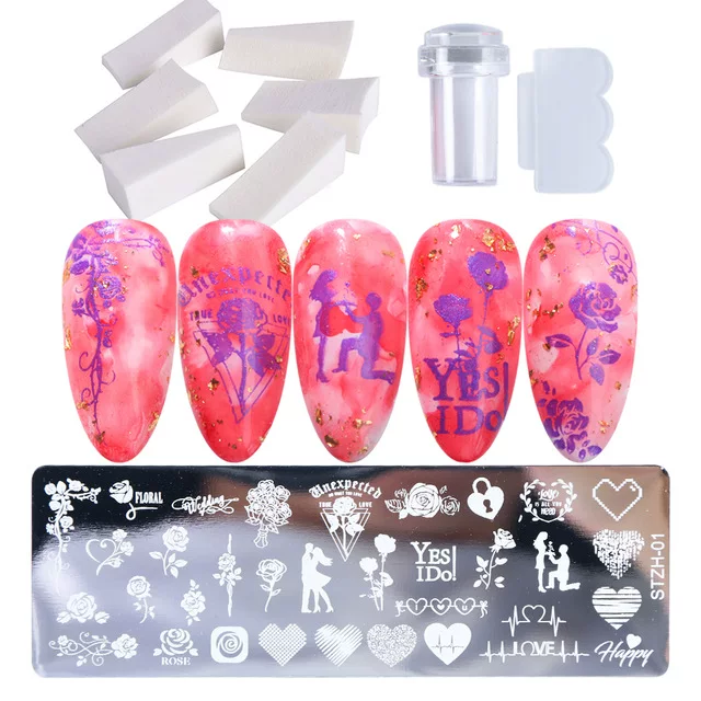 [1 набор штампов Nail Art Plate Leaf Flower Dreamcatcher]