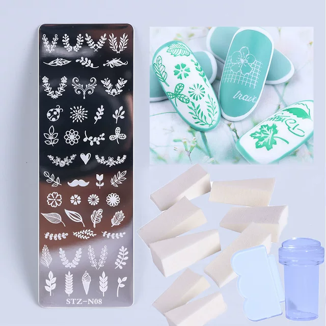 [1 набор штампов Nail Art Plate Leaf Flower Dreamcatcher]