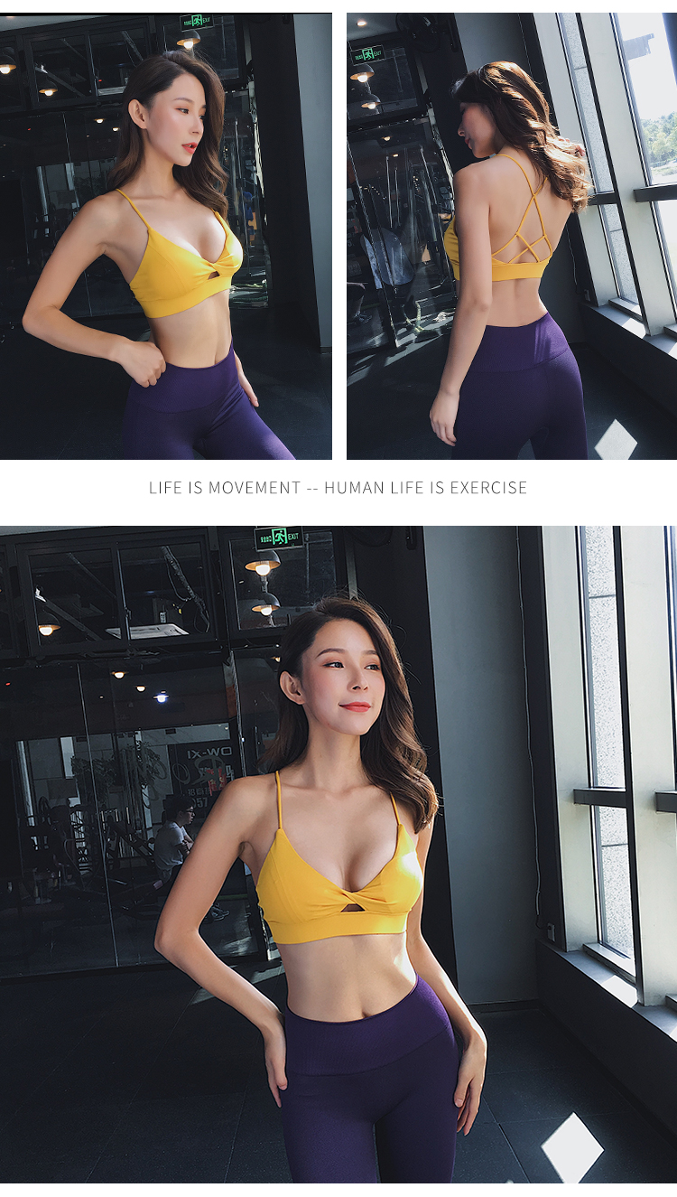 Ban nhạc mỏng kinks đồ lót thể thao gợi cảm nữ chống sốc chạy tập hợp định kiến ​​không có vòng thép b yoga ra áo ngực thể dục áo tập thể