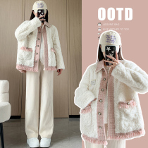 Maternity wear new winter style warm and age-reducing sweet design tassels wool cotton thickened heavy-duty jacket