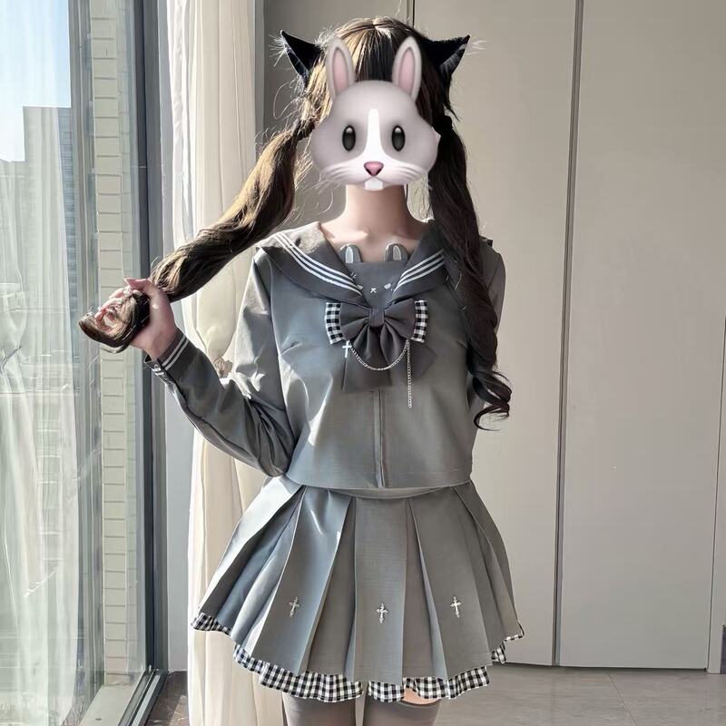 Cross Butterfly Jk: a Rebellious Rabbit [Name to Be Determined] Gray Sailor Uniform Jk Uniform Set