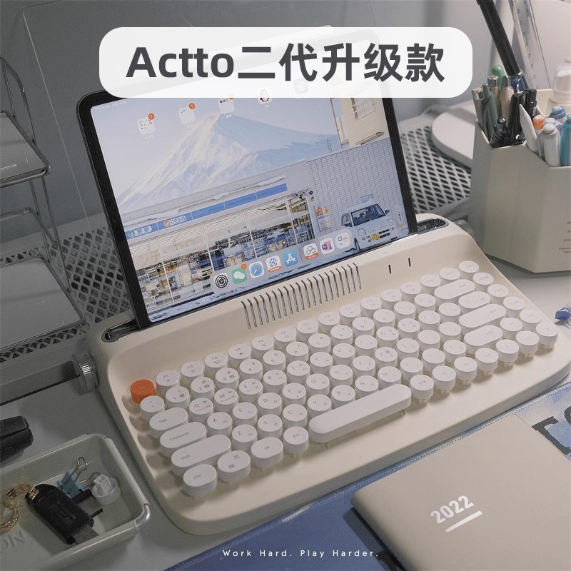 New Tablet Keyboard with Wired Charging, Bluetooth, Dual-Mode, Compatible with Apple, Xiaomi, Huawei, iPad External Air Phone, iPad Pro Computer, 6 Mouse Set, 5 Retro Wireless Mini