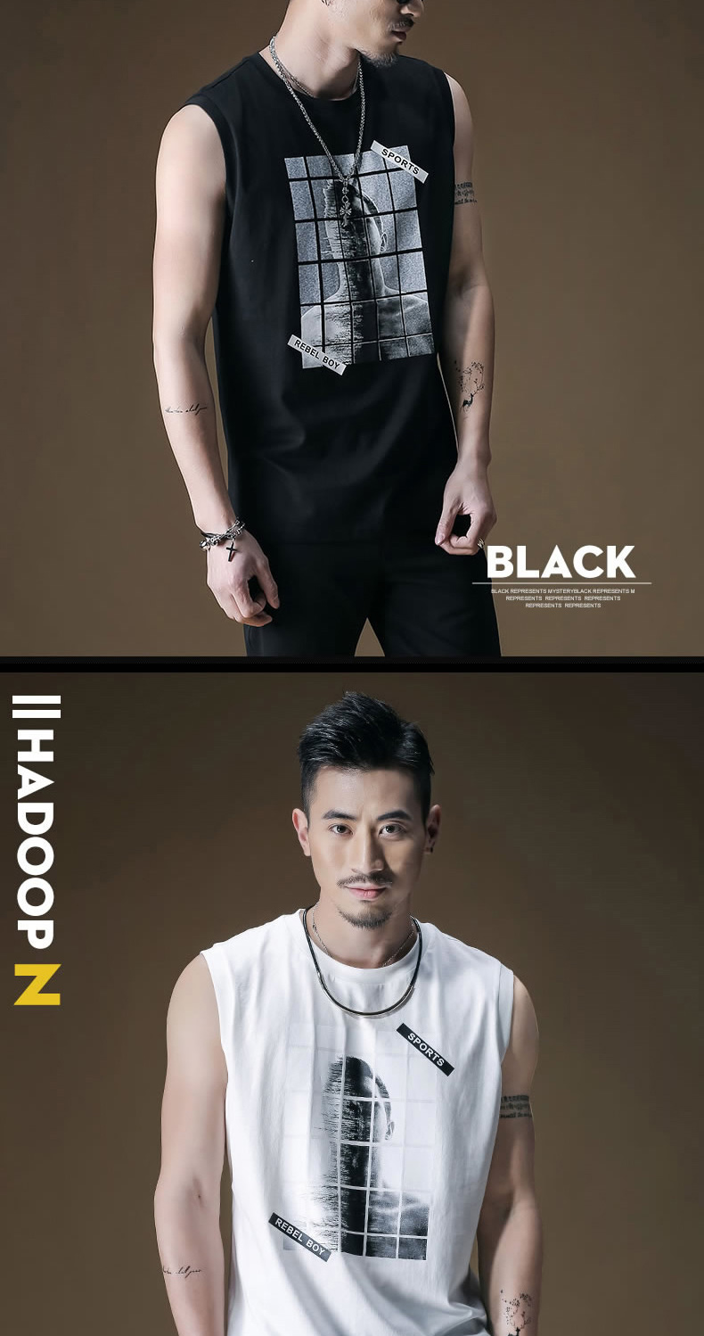 Cotton vest thể thao thể dục ngụy trang Hàn Quốc phiên bản của không tay t-shirt nam hip hop loose bãi biển mùa hè tide thương hiệu vest nam