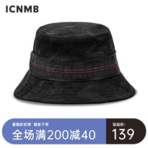 ICNMB fisherman hat mens and womens high Street webbing black dark pattern tide brand hat womens summer sun visor sunscreen hat