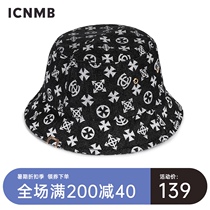 ICNMB tide brand cowboy basin hat womens summer sunscreen shade fisherman hat mens light luxury old flower big head circumference hat