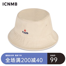 ICNMB American tide brand fisherman hat men and women Japanese and Korean version of the wild visor hat Khaki small cross basin hat
