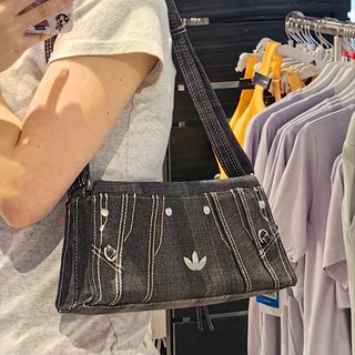 Adidas clover women's armpit bag american retro denim shoulder bag y2k crossbody bag jl7665