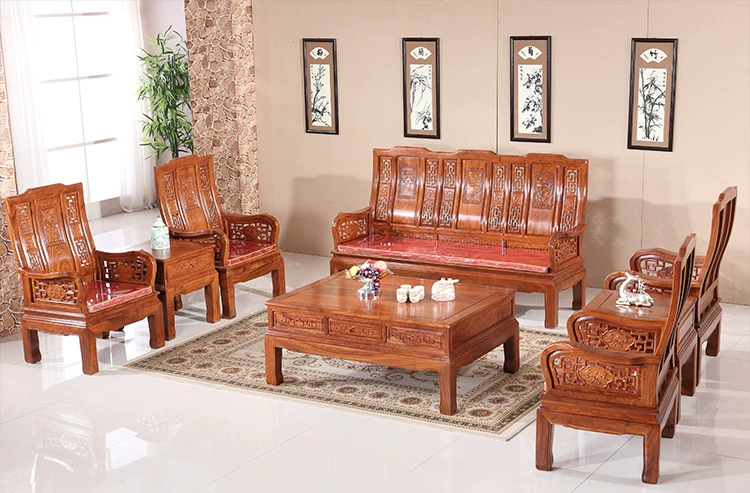 Hạ Môn mới Tuyền Châu Luzhou đồ gỗ gụ cổ điển gỗ rắn Hedgekey gỗ hồng phong cảnh sofa bốn từ - Ghế sô pha