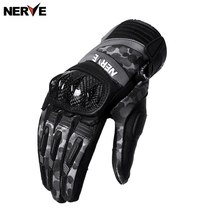 NERVE Niev Carbon Fiber Motorcycle Riding Gloves Mens Summer Slim-Breathable Anti-Fall Touch Screen Locomotive Racing